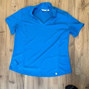 Lady Hagen Bright Blue Short Sleeve Polo Top